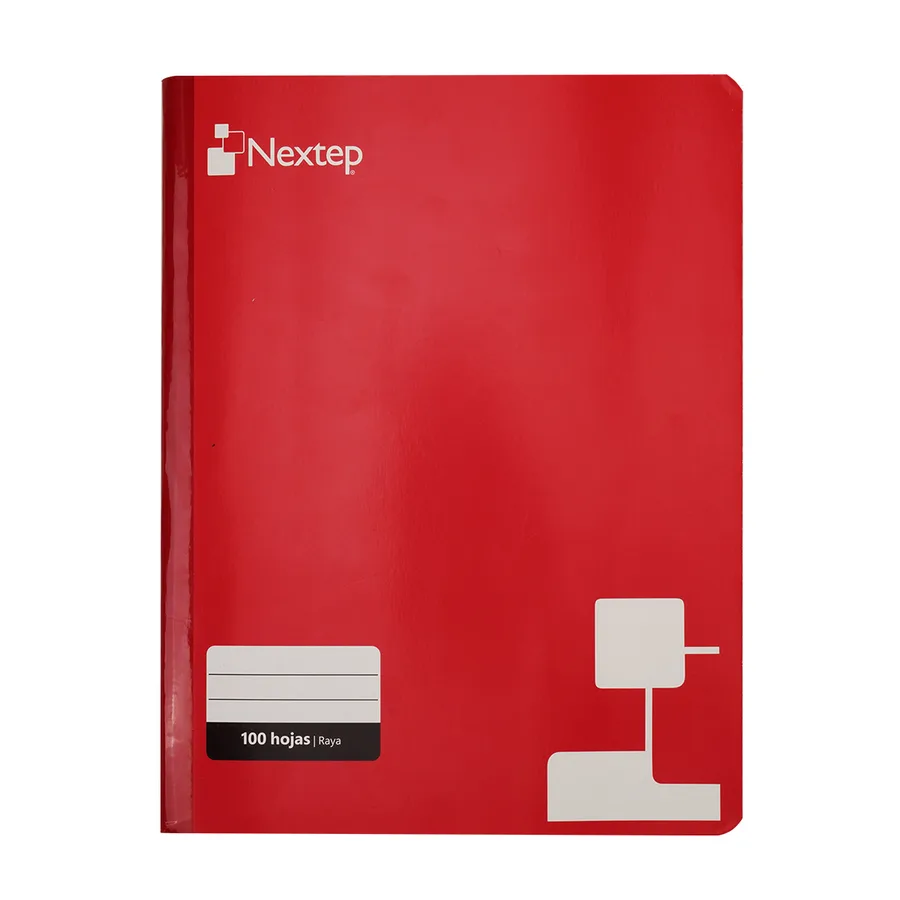 Cuaderno Nextep profesional raya, cosido, 100 hojas, color rojo