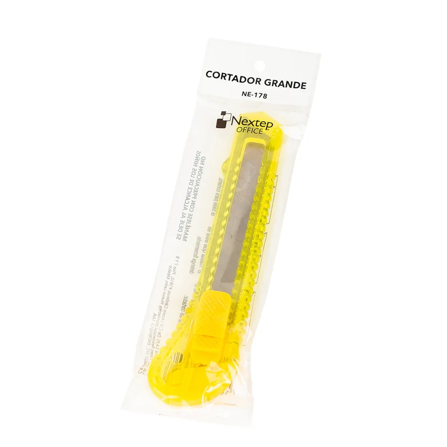 Cutter plástico Nextep grande, navaja 18mm, caja con 12