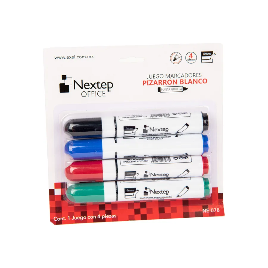 Juego Marcador para Pizarrón Blanco 4 Colores — Nextep