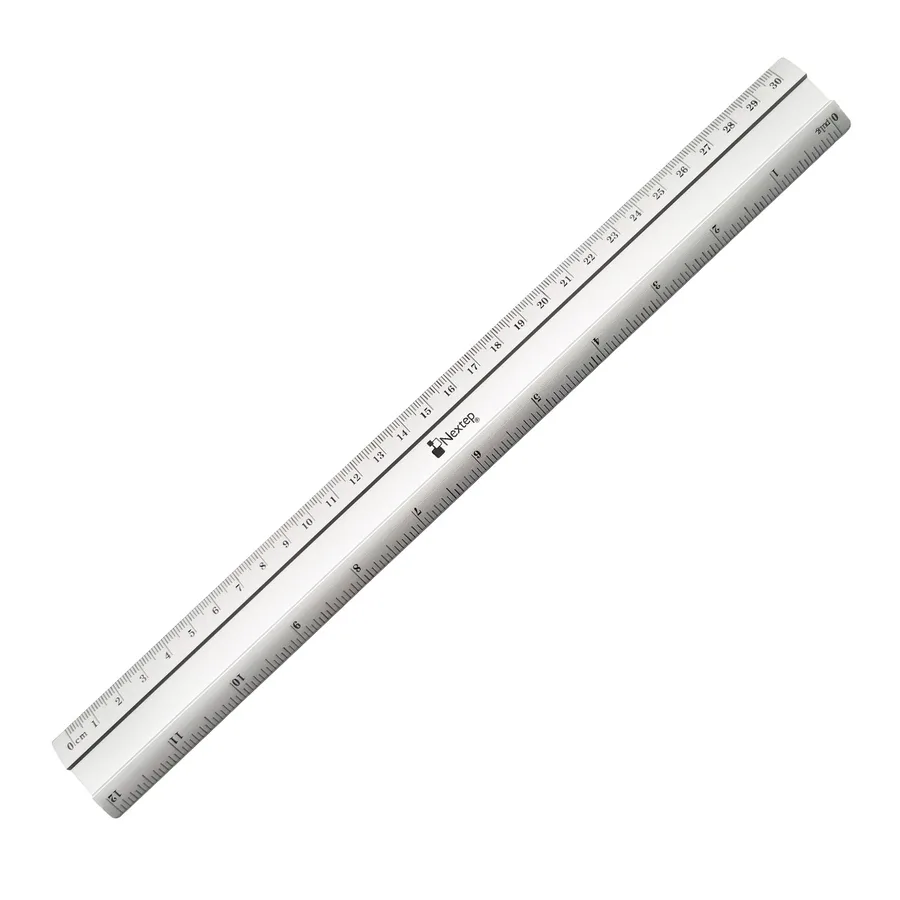 Regla metálica de aluminio Nextep 30 cm, caja con 6 piezas