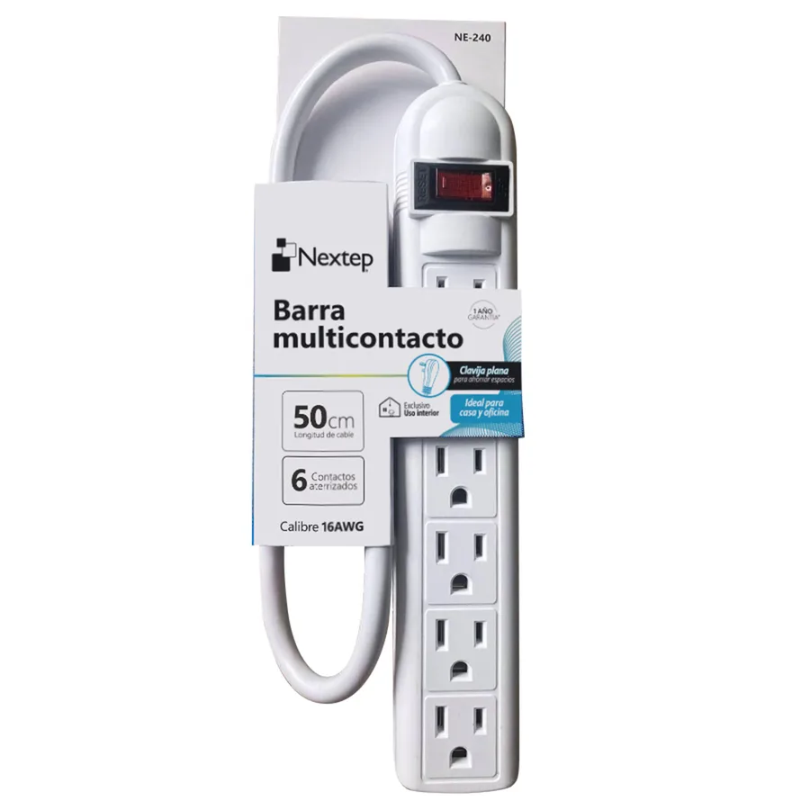 Barra Multicontacto 6 Contactos — Nextep
