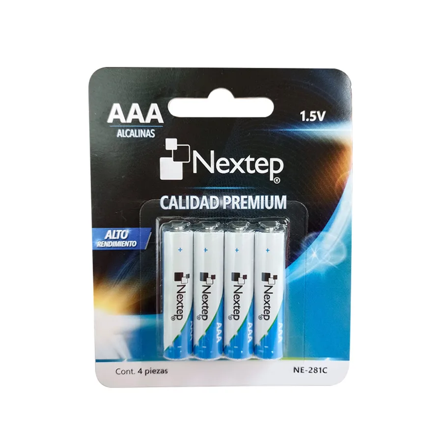 Pilas AAA Alcalinas (c/4) — Nextep
